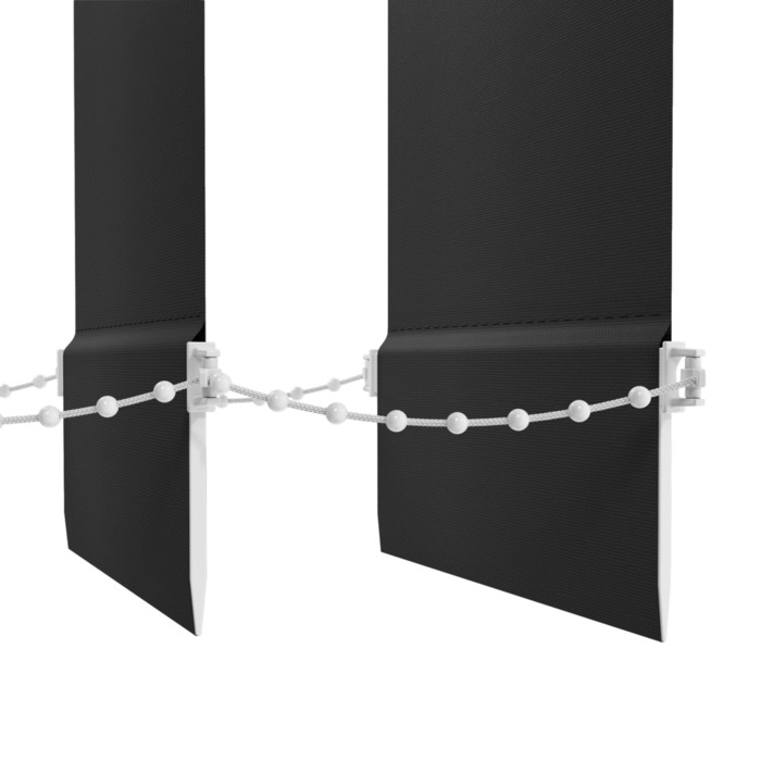 Lamelgardin sort 100 x 250 cm